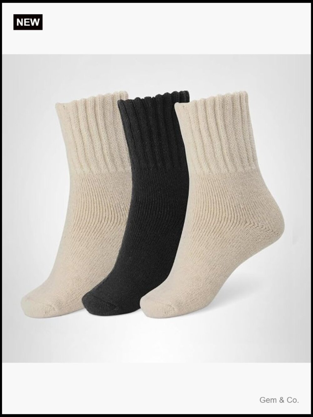 Women's Winter Thick Warm Boot Socks Cozy Crew Socks 3-Pair Gift